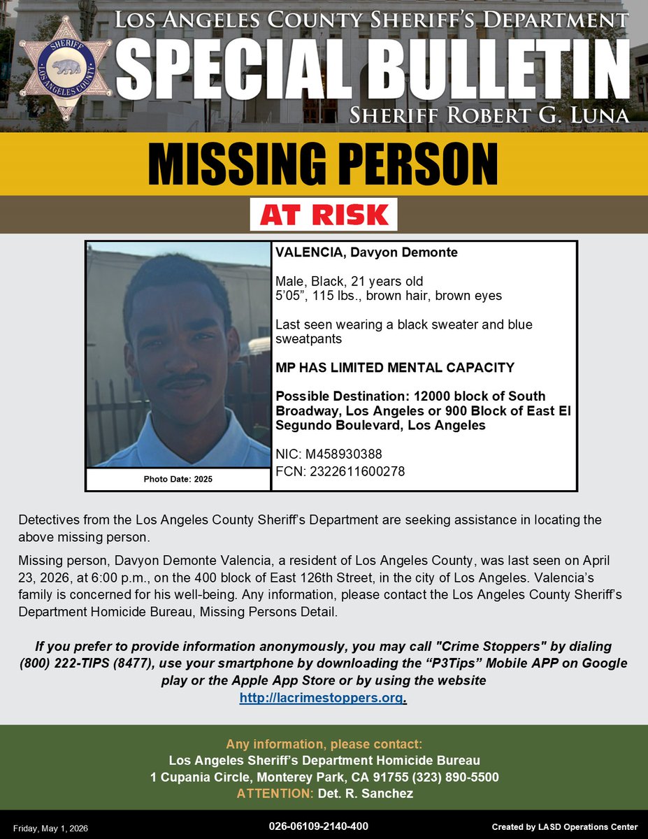 LA County Sheriffs tweet media