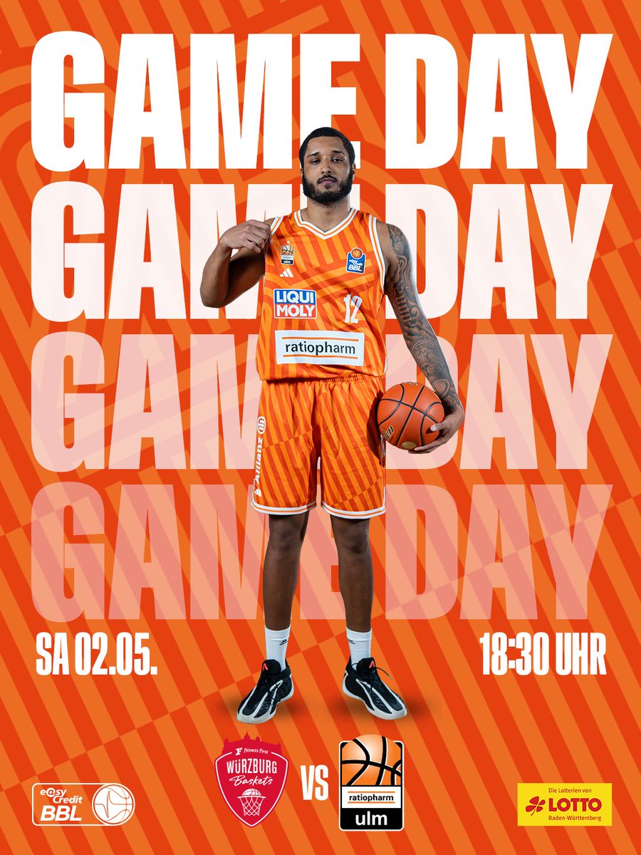ratiopharmulm's tweet image. 𝙄𝙩‘𝙨 𝙂𝙖𝙢𝙚𝙙𝙖𝙮 🗣️

🆚 Fitness First Würzburg Baskets
⏰Tip-Off: 18:30 Uhr
📺 Live bei Dyn

#uuulmer #weareone | @lottobw