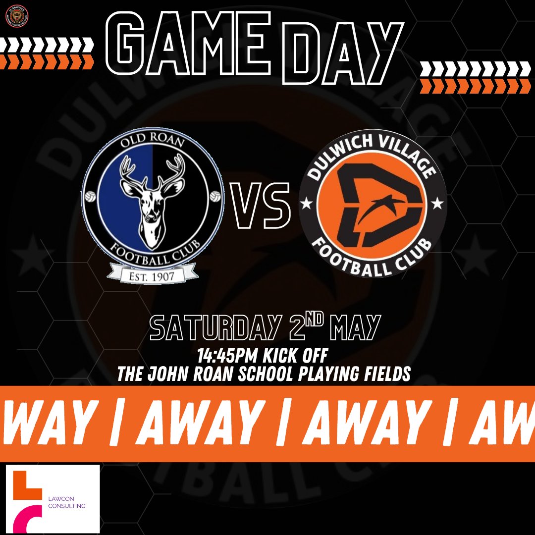 DVFC1st's tweet photo. IT'S GAMEDAY!

Come down and get behind the lads in our last game of this season, all support is greatly appreciated.

🏆 Division Two West League Match 
📅 Saturday 2nd May 
⏰ 14:45pm KO
🏟️The John Roan School Playing Fields https://t.co/DI1R3t4SBl