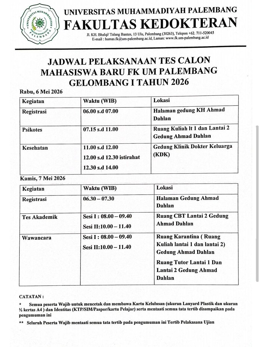 Fakultas Kedokteran UM Palembang tweet media
