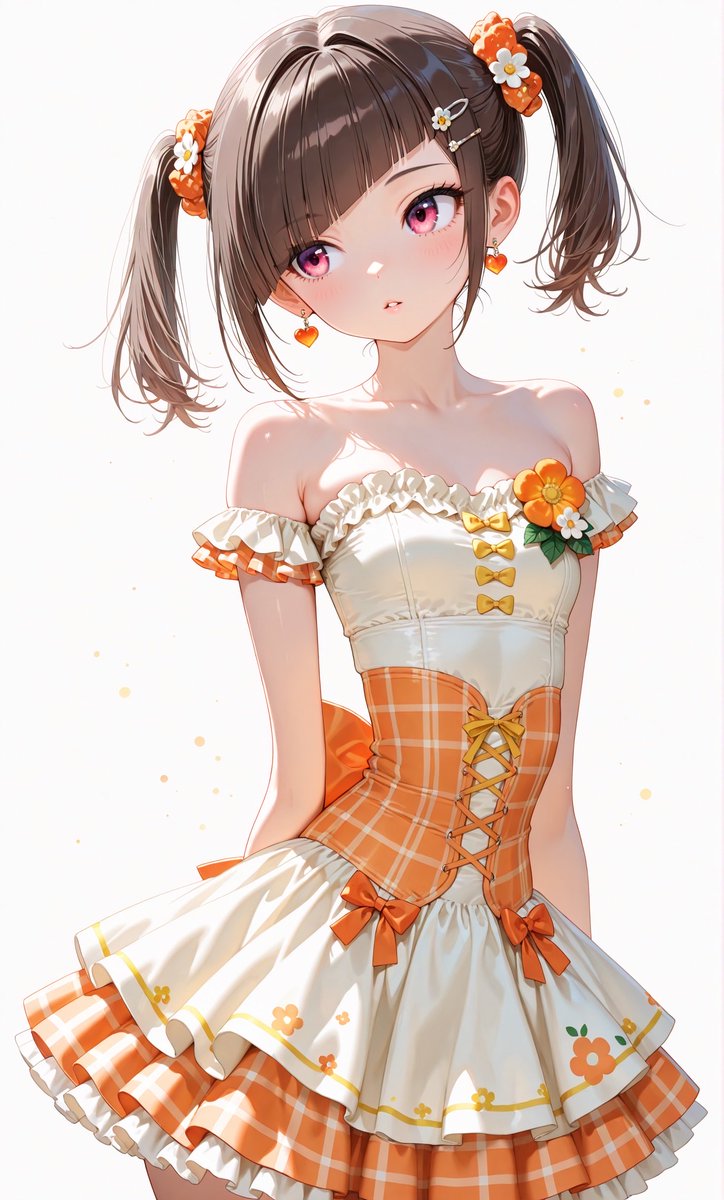 fougerespicy's tweet image. こんにちは◡̈*♡.°⑅
#AIart
#kawaii

今夜ポストする予定でしたがこれから旅行先から帰宅移動で夜遅くなりそうなので今のうちにポストしときます(*´艸`)☘️

アリスさんからお借りした衣装です👗✨
鮮やかなオレンジが綺麗です(*ᴗˬᴗ)⁾⁾

SFW Illustration. Cute character design only. No