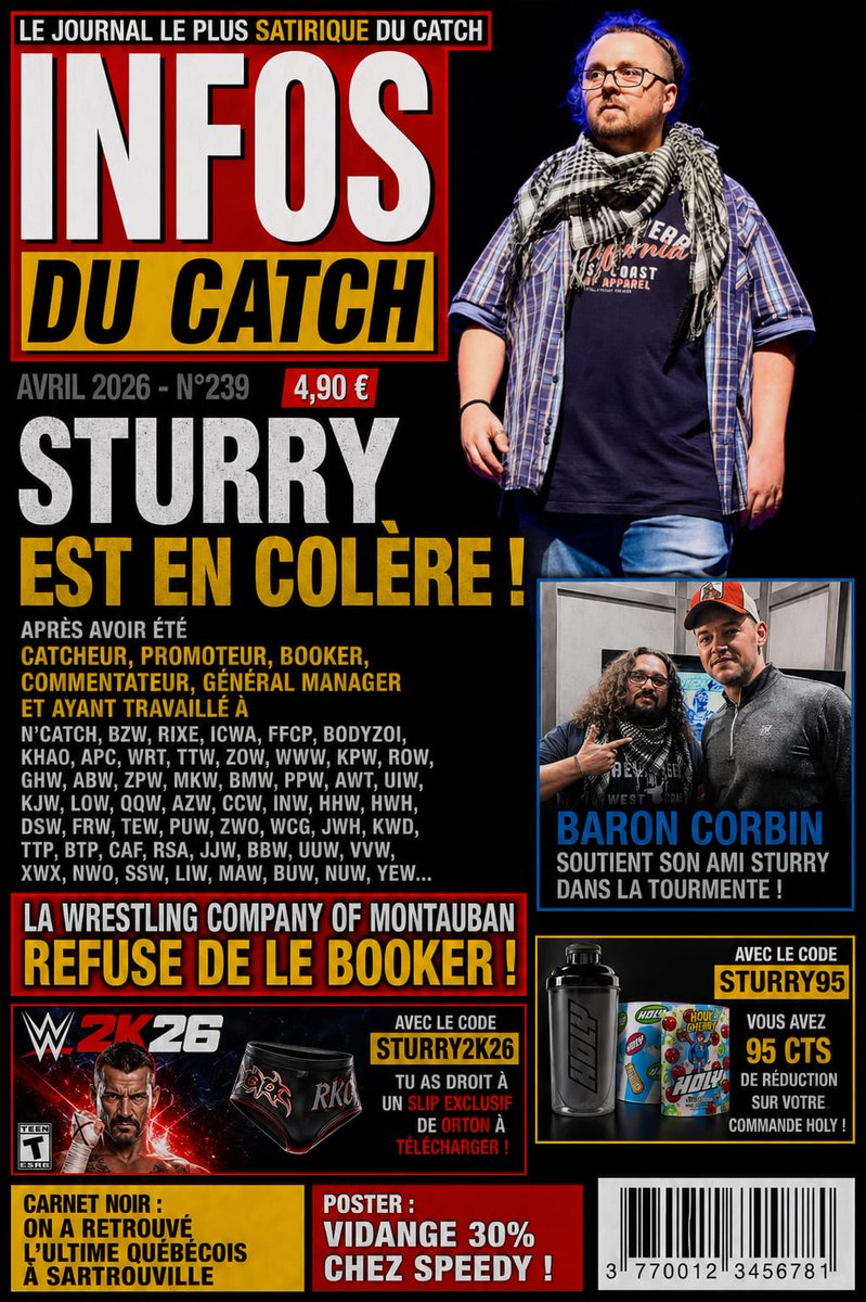 infosducatch's tweet photo. 🌪️ Colère, clashs et bookings refusés…
Cette fois, ça déborde.
🚨 Il balance tout sur le business…
Et certains vont de ne pas aimer.
🤝 Soutenu ici, mais blacklisté ailleurs.
Le système se retourne contre lui ?
🗞️ INFOS DU CATCH #239 — le numéro qui met le feu aux coulisses. https://t.co/mFX63EbQHF