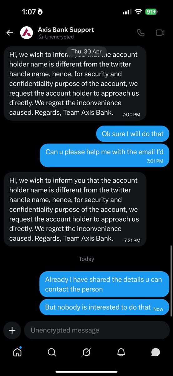 TransportNaina's tweet image. which these calls are being made.
@AxisBank @AxisBankSupport please take immediate action and ensure customer safety
@RBI Reserve Bank of India
@NCH1915 National Consumer Helpline
#FraudAlert #ScamCall #OTPScam #CustomerSafety
no response from axis bank