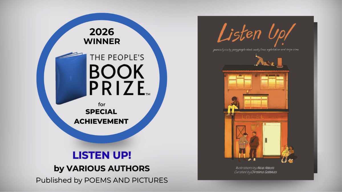 ChristiGabbitas's tweet photo. Thank you so much to the directors of the People's Book Prize for recognising the value in this work. This is a great accolade to all the published writers.

Huge thanks to all the children and young people who submitted work for this anthology. This voluntary inititive was part inspired by a student from Rossett High in Harrogate, who submitted a poem to North Yorkshire Police, after a session i delivered with them. 

After delivering sessions into hundreds of schools, I was shocked at the lack of education surrounding county lines exploitation and related knife crime after hearing so many distressing real life stories while working on my commissioned projects, making our children and young people more vulnerable. 

I recieved poems and lyrics from across the UK, including children and young people who have been exploited. This initiative was a great way to give children and young people a voice. 

Special thanks to North Yorkshire Police @YMCALincs , and Dean Coady OBE SRMC for believing in my mission and assisting me with funding.

Huge thanks to all the judges from various ranks in policing, victims of exploitation, youth workers, social workers, parents, carers, and spoken words artists who have all supported me, including Tracey Holdsworth NSPCC, and Sandra Baah at Catch22 charity.

Thanks to the National County Lines Coordination Centre (NCLCC) for their continued support with this 
project.

Listen Up has so far raised £3,200 for @NSPCC Childline: https://t.co/zCJWnJC16g