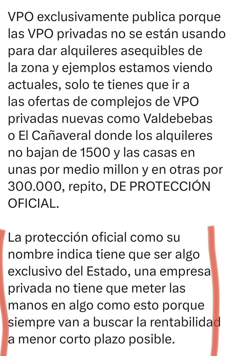 Chemarki2017's tweet photo. @comuflauta @Jongonzlz Desde cuándo las viviendas d VPO (publica/privada) se venden por encima del precio máximo d venta? 🤷
Desde cuándo el promotor privado "mete las manos" para fijar precios d compraventa o alquiler d las VPP, cuyos precios están blindados por las Adm. Públicas: Estado/CCAA
En fin😵‍💫 https://t.co/9yjnxbJpgf