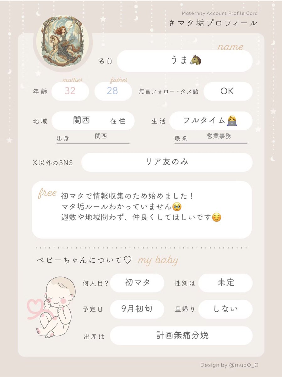 うま🐴初マタ24w tweet media