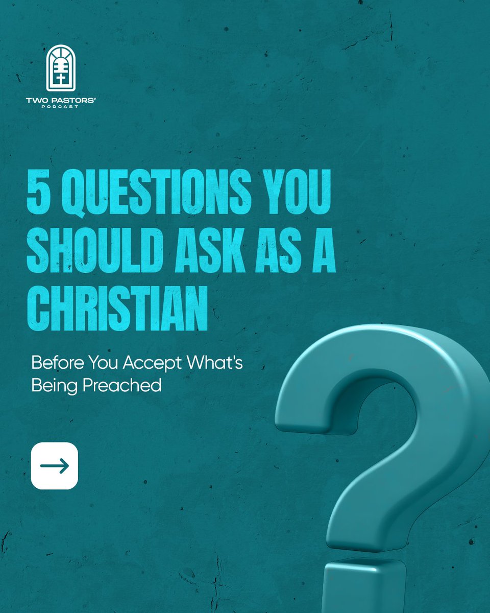 2pstspodcast's tweet photo. Most churches teach you to trust your pastor. Very few teach you how to lovingly verify him. Both are biblical. Only one gets preached. 

Ep. 3 is live. 🎙️ 👇 https://t.co/Xym6HnTjJ1