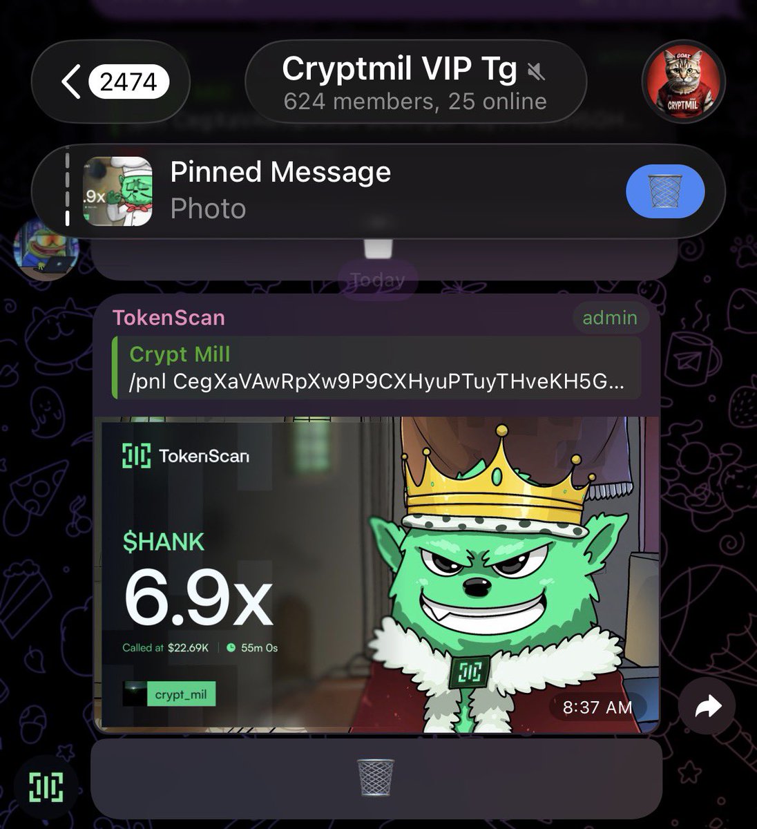 Crypt_mil's tweet image. 6x up on my call $HANK 

CegXaVAwRpXw9P9CXHyuPTuyTHveKH5GHeRVWJwtpump

💫 🍀

#Solana #SolanaMemecoins #Memecoin #fomo