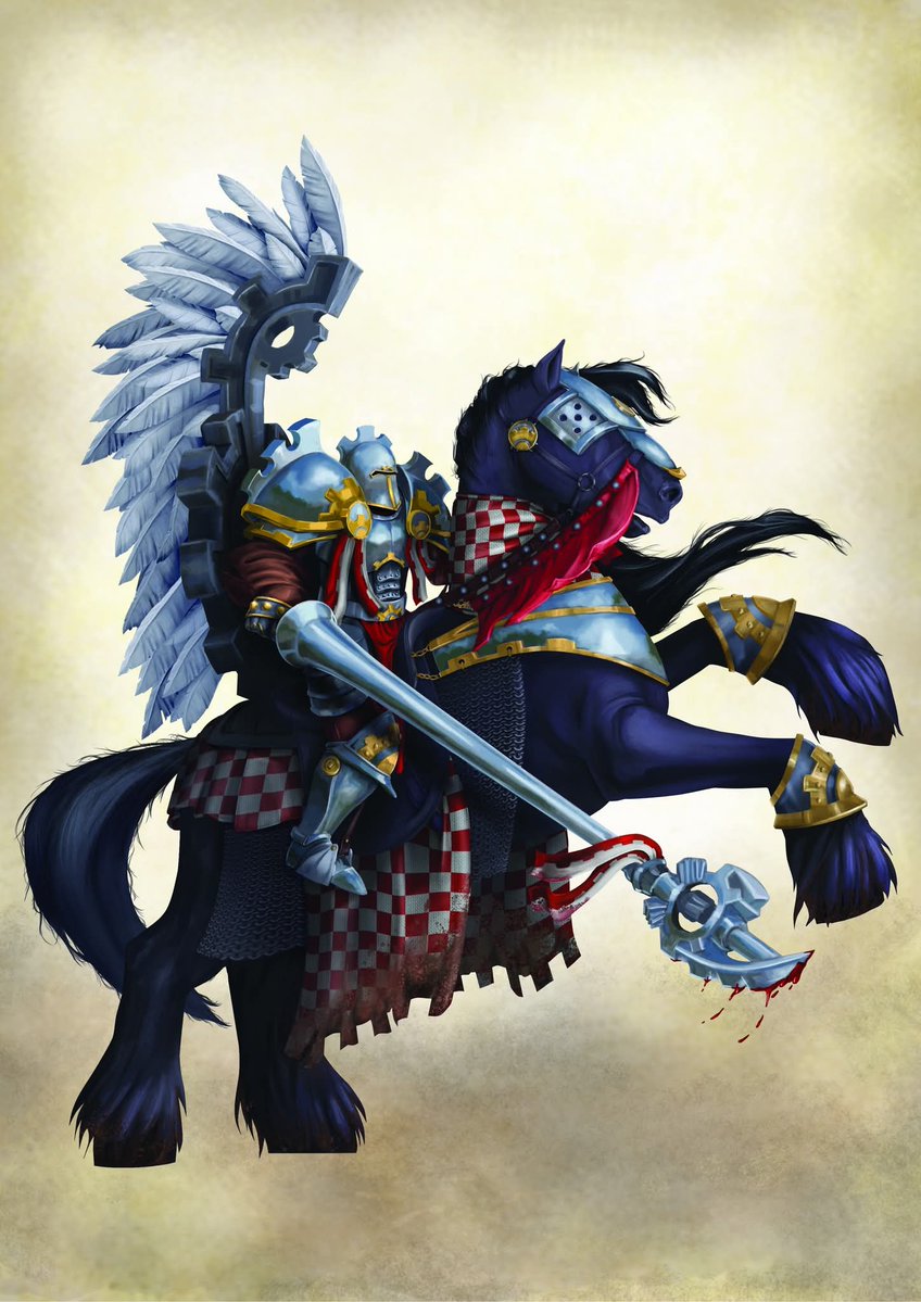 Chronopia_'s tweet image. Mounted Knights of the Firstborn - elite riders clad in shining armour, charging as obe with their warhorses. Their thunderous assault shatters lines, fell even Myrmadons, and turns the tide of a battle. #chronopia #wargaming #tabletop #grimdark