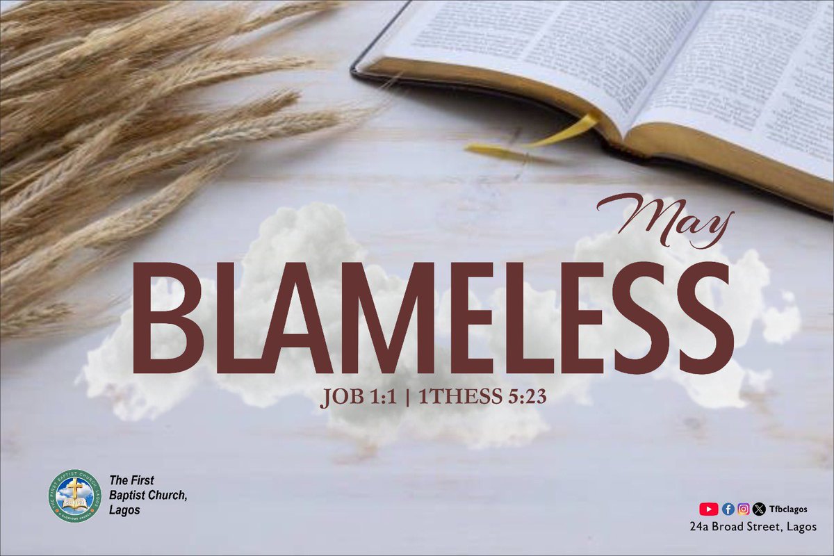 tfbclagos's tweet photo. Blamelessness, in Job’s life, meant integrity before God when no one else was watching.

And when you fail, remember: the God of peace is still working. He will present you blameless, because Christ has already carried your blame to the cross.

Happy New Month ❤️✨ https://t.co/jK9ajslwgt