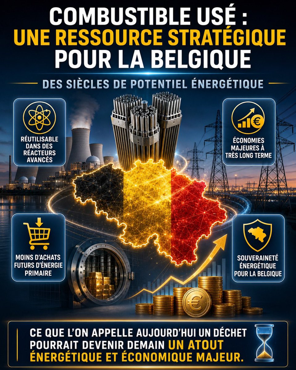 EVANVAERENBERGH's tweet image. #ÉNERGIE #BELGIQUE #NUCLÉAIRE : avec le rachat du nucléaire, la Belgique pourrait posséder un potentiel financier de milliers de milliards d’euros.

En rachetant les actifs nucléaires d’Engie, la Belgique pourrait récupérer bien plus que des centrales : une richesse énergétique