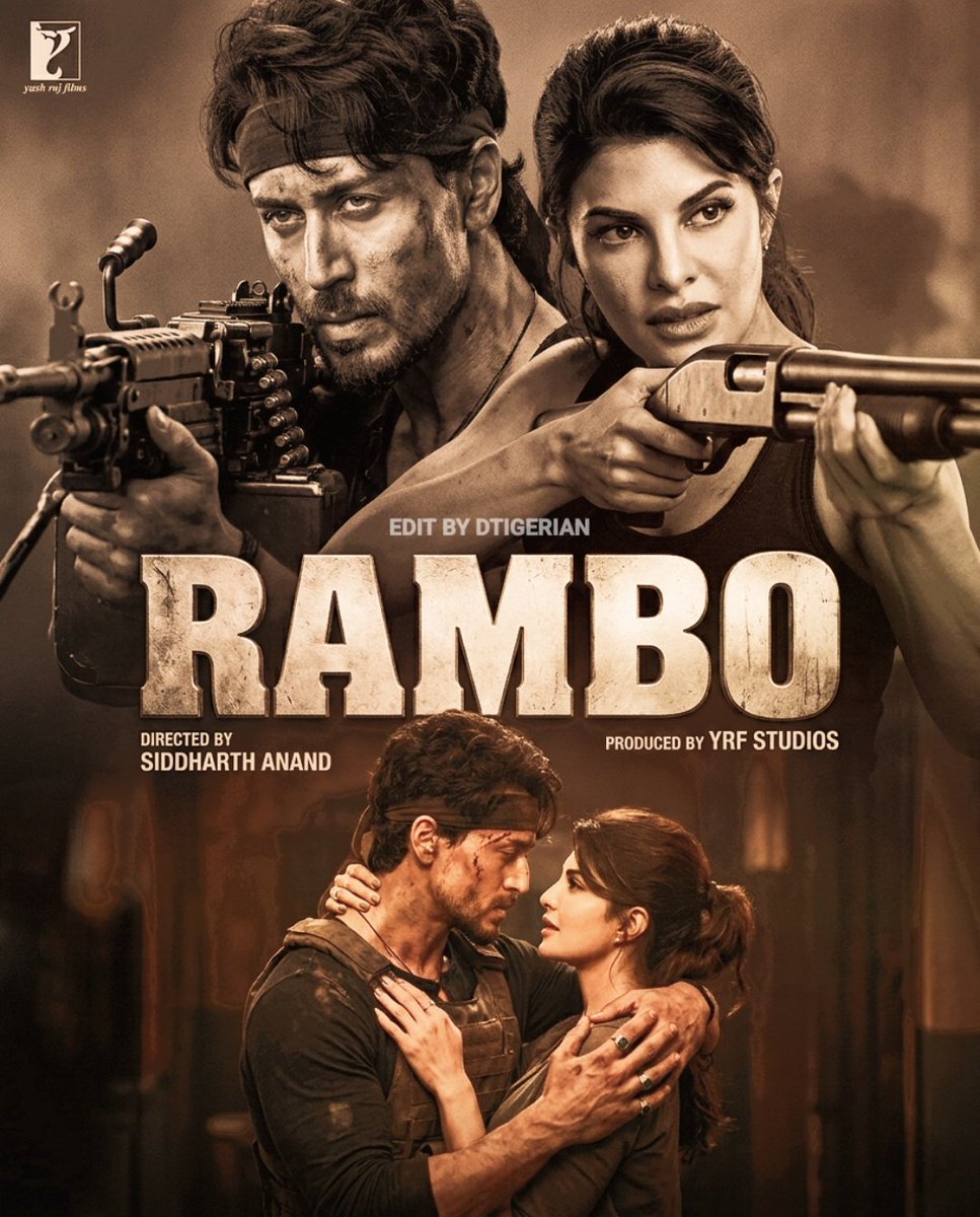 ChandaDivyam's tweet image. Unleashing the beast! 🐅 If anyone can take on the rugged legacy of John Rambo, it’s Tiger. Paired him up with the stunning Jacqueline for this explosive concept poster. 💣✨ Would you watch this duo tear up the big screen?

​#TigerShroff #JacquelineFernandez ​#Rambo #RamboIndia