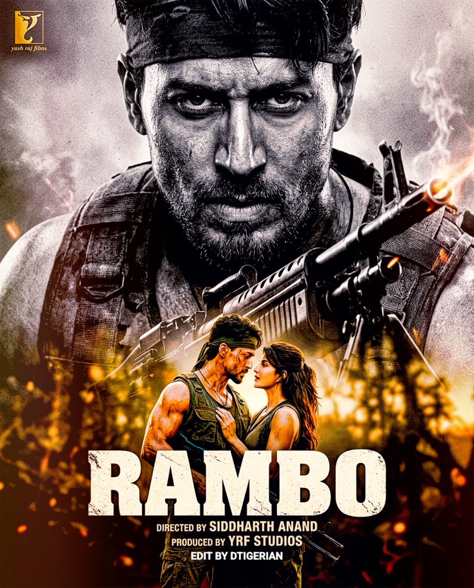 ChandaDivyam's tweet image. Unleashing the beast! 🐅 If anyone can take on the rugged legacy of John Rambo, it’s Tiger. Paired him up with the stunning Jacqueline for this explosive concept poster. 💣✨ Would you watch this duo tear up the big screen?

​#TigerShroff #JacquelineFernandez ​#Rambo #RamboIndia