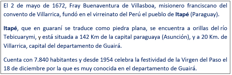 javierleoncio49's tweet photo. El 2 de mayo de 1672, hoy hace 354 años, Fray Buenaventura de Villasboa fundó en el virreinato del Perú el pueblo de Itapé (Paraguay). 
@Paraguay_magico,@uaapy,@unicatolicapy,@elindepepy,@ICEXParaguay,@EmbaparEspana,@EmbEspParaguay,#itape,#Paraguay https://t.co/FHjpTaii1J