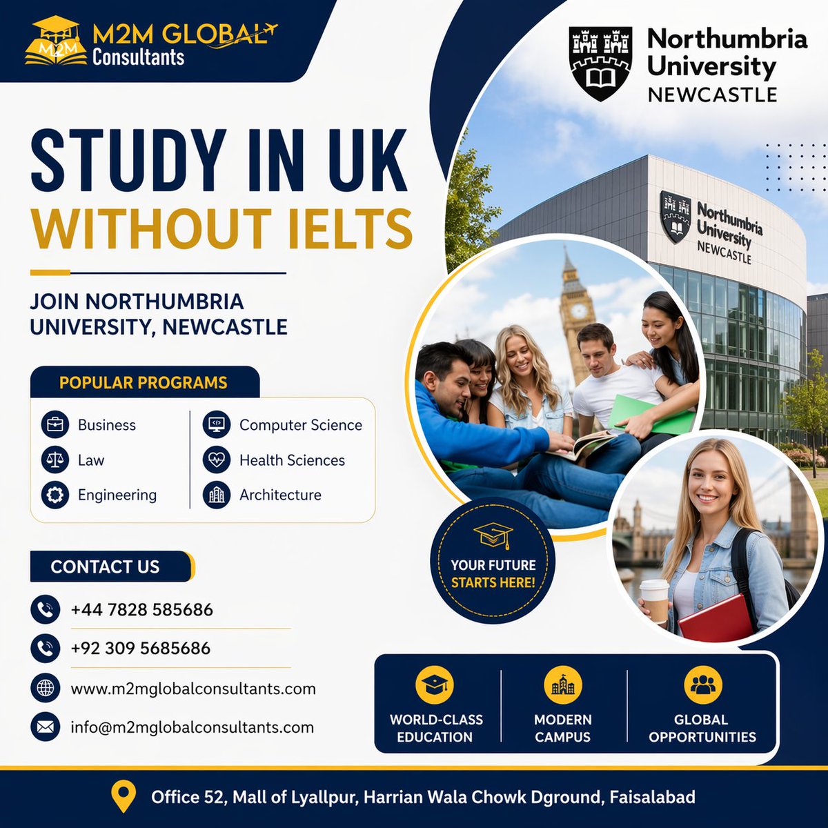 M2MGConsultants's tweet photo. The UK is calling! 🇬🇧📷#StudyInUK #SeptemberIntake #M2MGlobal #Faisalabad #UKVisa #StudyAbroad #VisaSuccess2026 #GlobalEducation https://t.co/ai5n3ktng2