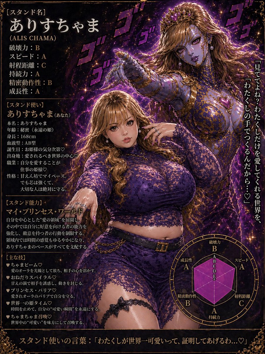 arisuin03's tweet photo. ゴゴゴ

ジョジョはユカコしか知りません

#ぽっちゃり　#名古屋スナック https://t.co/AhXRUupPrC