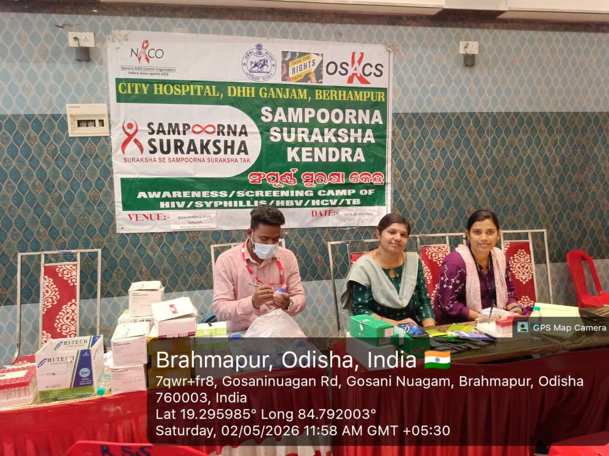 RKanhar26715's tweet image. Integrated Health Screening Camp at Gosaninugaon, Berhampur, Ganjam.
Screening for TB, HIV, Syphilis, HBV, HCV, along with Eye check-up &amp;amp; Sputum collection conducted.
Promoting early detection &amp;amp; healthier communities.
#TBMuktBharat #Ganjam #HealthForAll #EndTB 
@TbDivision