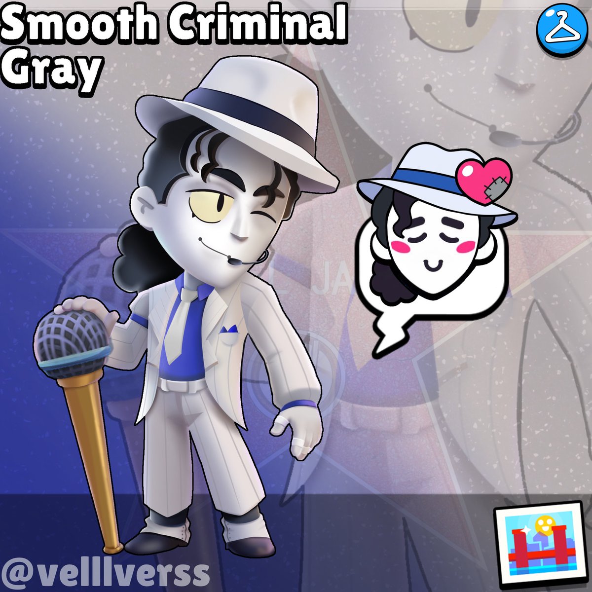 Velllvet1107's tweet image. NEW SKIN!

-Smooth Criminal Gray 
 Did you recognise the reference? If so, write to whom)

#brawlstars #popular