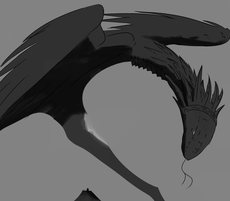 fanny_faber_'s tweet image. Next dragon here, it's feathered dragon, another black and white composition 
His name is Rimay
#dragon #sketches #smallartist
