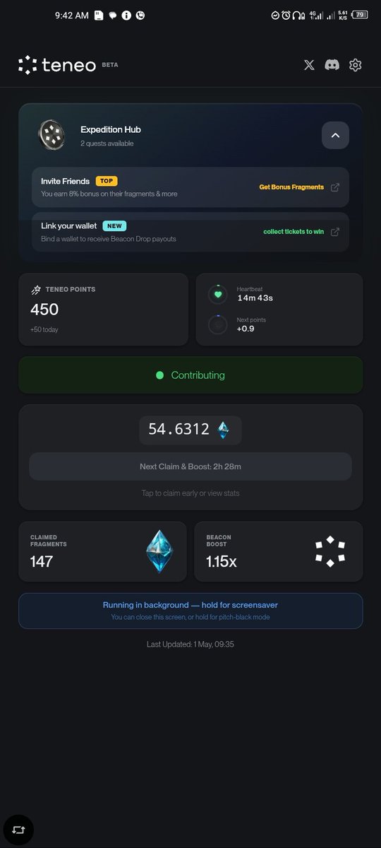 Bewodeen's tweet photo. 🚀Teneo Protocol Beacon (BETA) is Now LIVE

🪂 Register : https://t.co/lKKAyGZmKB

📌 How to Get Started:

1. Log in with your Teneo account
2. Go to Playstore or Appstore Download > Teneo Beacon app
3. Install it and let it run automatically
4. Done https://t.co/nXC9c0G6kY