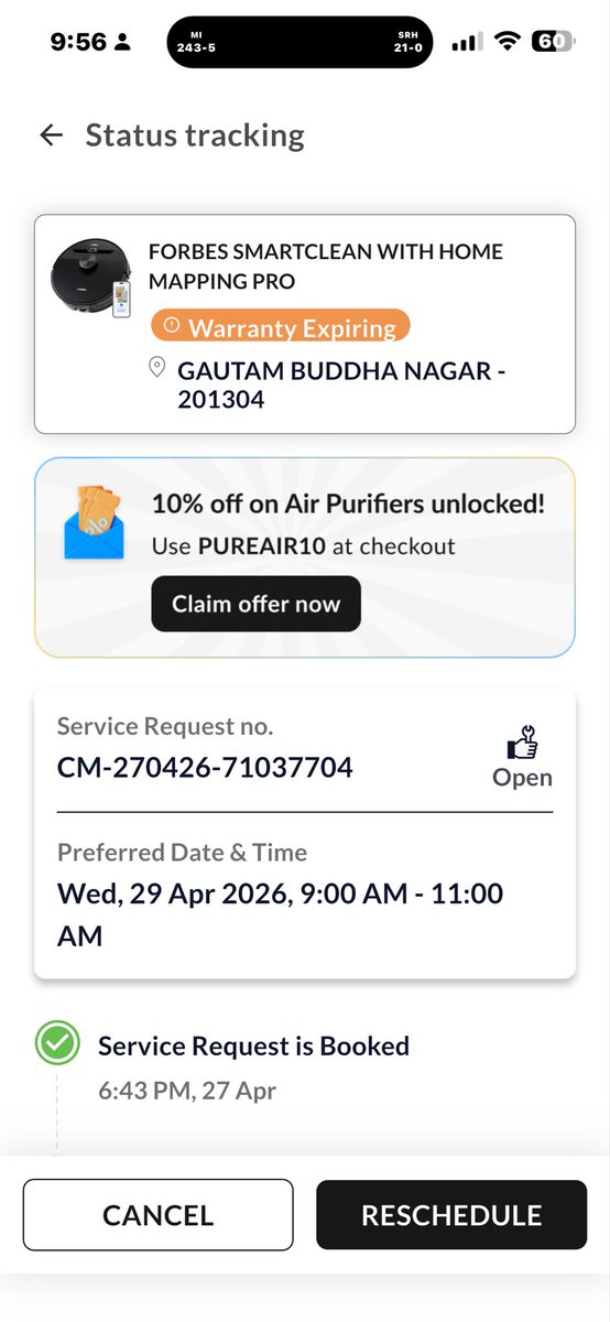 moonamrit's tweet photo. @Eureka_ForbesIN  will some one can help me to attend the calls . service center don’t respond https://t.co/d0Y66B0nlL