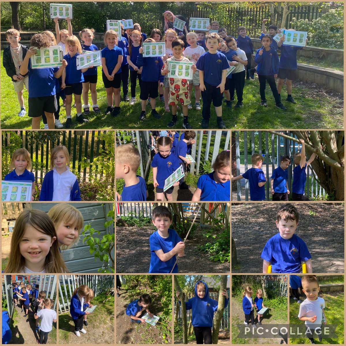 Parkfield's tweet image. The #Y1 class worked in pairs on Friday morning and became detectives in #ForestSchool. They searched for different kinds of leaves and discussed how different they could be ☺️