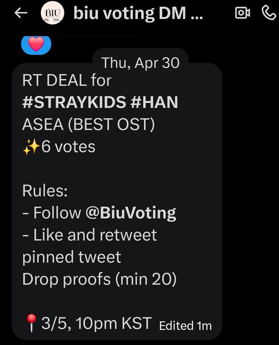 Miral_Bahaa_'s tweet photo. RT DEAL for #STRAYKIDS #HAN
ASEA (BEST OST)
✨6 votes

Rules: 
- Follow @BiuVoting
- Like and retweet @BiuVoting pinned tweet📌 
Drop proofs (min 20) 

📍3/5, 10pm KST https://t.co/9UKSZq4Wsz