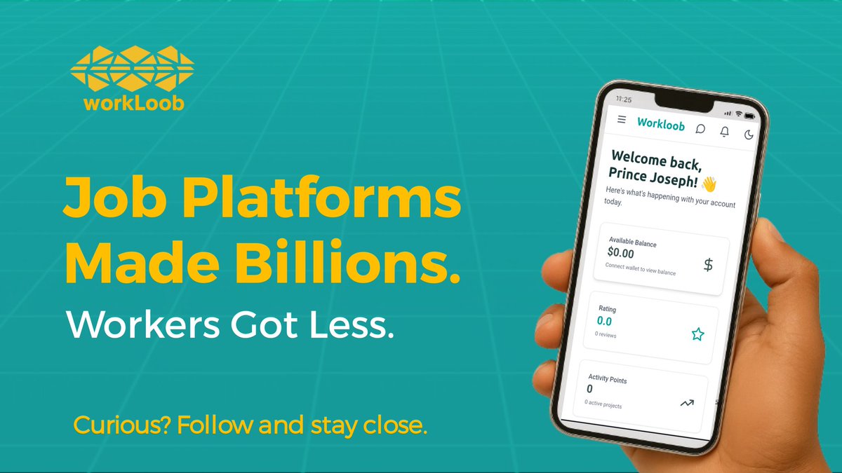 WorkloobGlobal's tweet image. Platforms made billions...workers deserve better.
Workloob is building a fair, transparent future for freelancers worldwide🌍

#transparency  #easier #fair