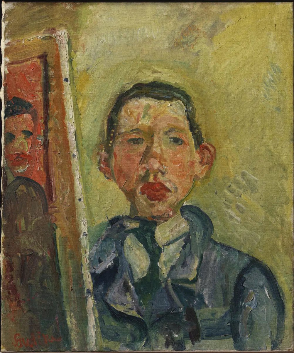 FrankMalfitano's tweet image. PAINTING OF THE DAY: SELF PORTRAIT, 1918 by #ChaimSoutine #painting #selfportrait #FrenchArtist #expressionist #famousartist #1910s