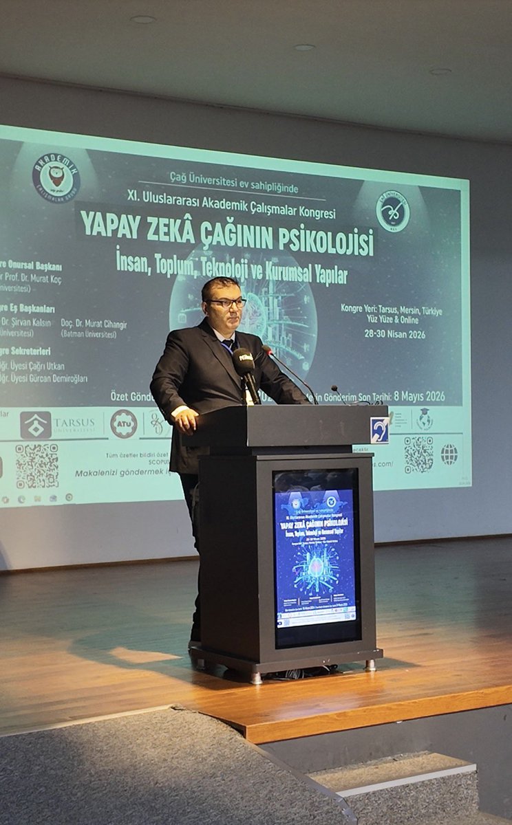muratscihangir's tweet photo. Eş Başkanlığını yaptığım XI. Uluslarası Akademik Çalışmalar Kongresinden…

Tema: Yapay Zekanın Psikolojisi 

22 ülkeden bildirilerin sunulduğu, uluslarası akademik katılımın olduğu, oturumların yoğun ilgi gördüğü bir kongre oldu…

Emeği geçen herkese teşekkür ederim… https://t.co/w4mguxnmlD
