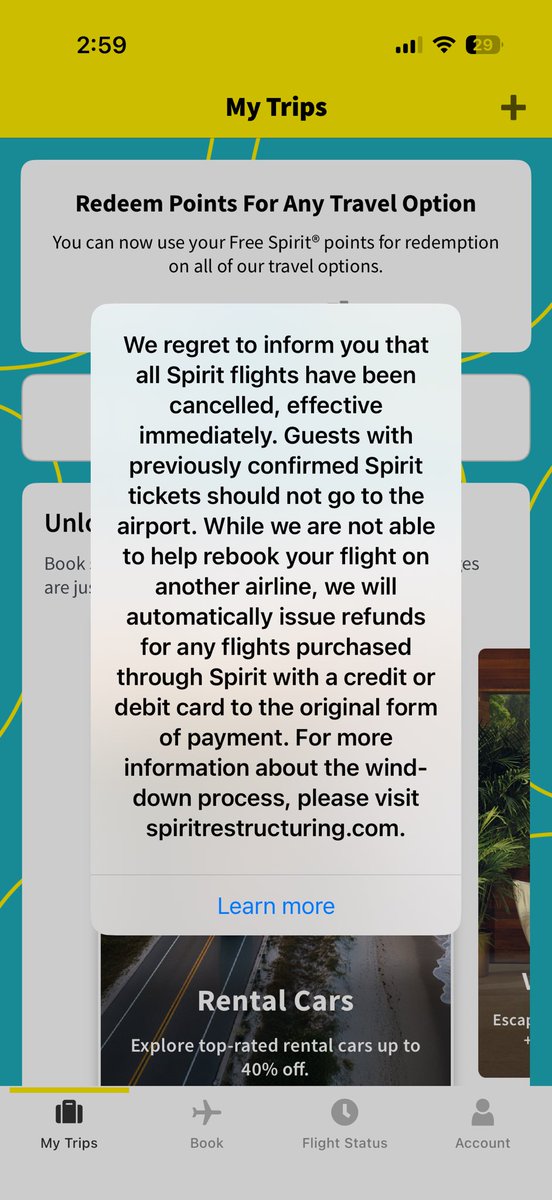 airxscapes's tweet photo. For those who have flights booked with @SpiritAirlines https://t.co/NXalXZ8qXP