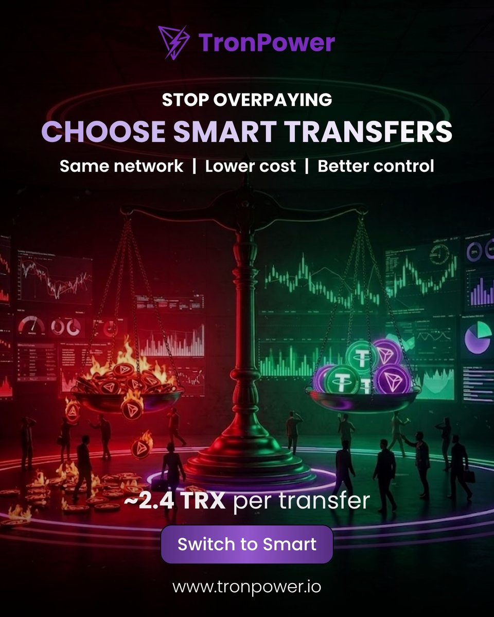 TronPower_io's tweet image. Why overpay? 🤔

Same TRON.
Less cost.
More control. ⚡
Powered by TronPower

#USDT #TRX