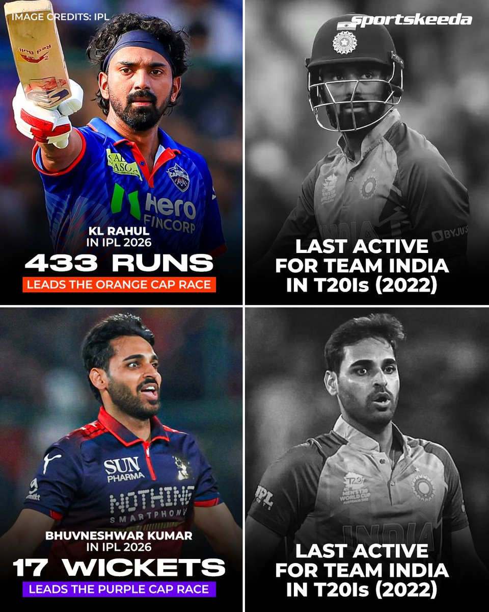 Sportskeeda's tweet image. Do you think either KL Rahul or Bhuvneshwar Kumar will make a comeback for Team India in T20Is? 🇮🇳🔙

#India #T20Is #IPL2026 #Sportskeeda