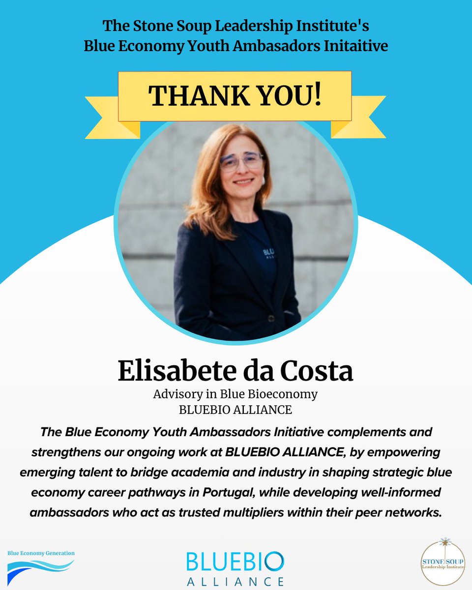 stonesoupleader's tweet image. Thank you for sharing insights on Portugal’s blue biotechnology &amp;amp; bioinformatics sectors. Your perspectives on brain drain, industry-academic gaps &amp;amp; communication strategies will help shape our Blue Economy research and youth engagement efforts. #BlueEconomy