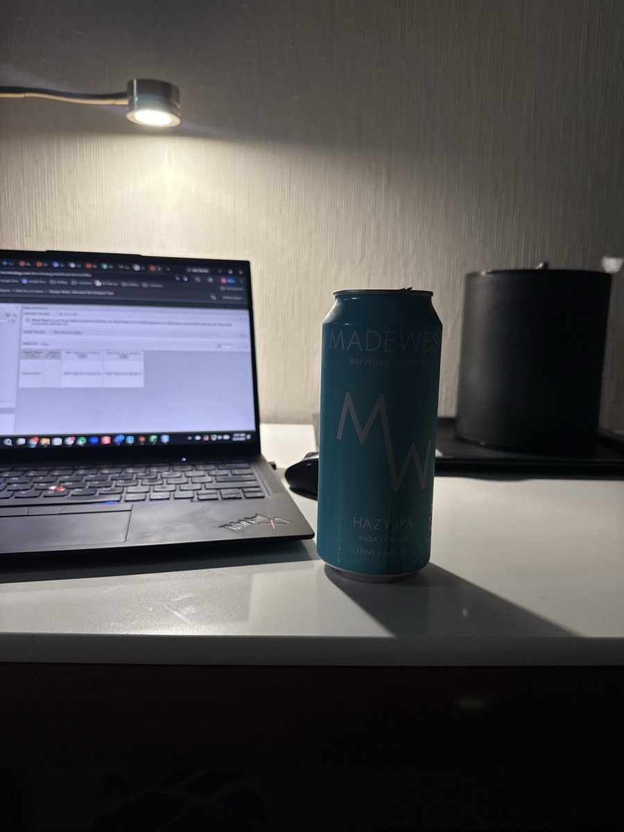 BeerIAm's tweet photo. Thank you @MadeWestBeer for getting me through this late work night. https://t.co/01P2y4rhse