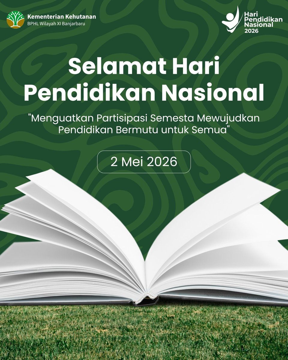bphl11bjb's tweet photo. Hutan yang sehat lahir dari ekosistem yang seimbang. Begitu pula dengan pendidikan yang bermutu. 🌳🤝

​Hari Pendidikan Nasional 2026 mengusung tema "Menguatkan Partisipasi Semesta Mewujudkan Pendidikan Bermutu untuk Semua." https://t.co/dvT302mIC9