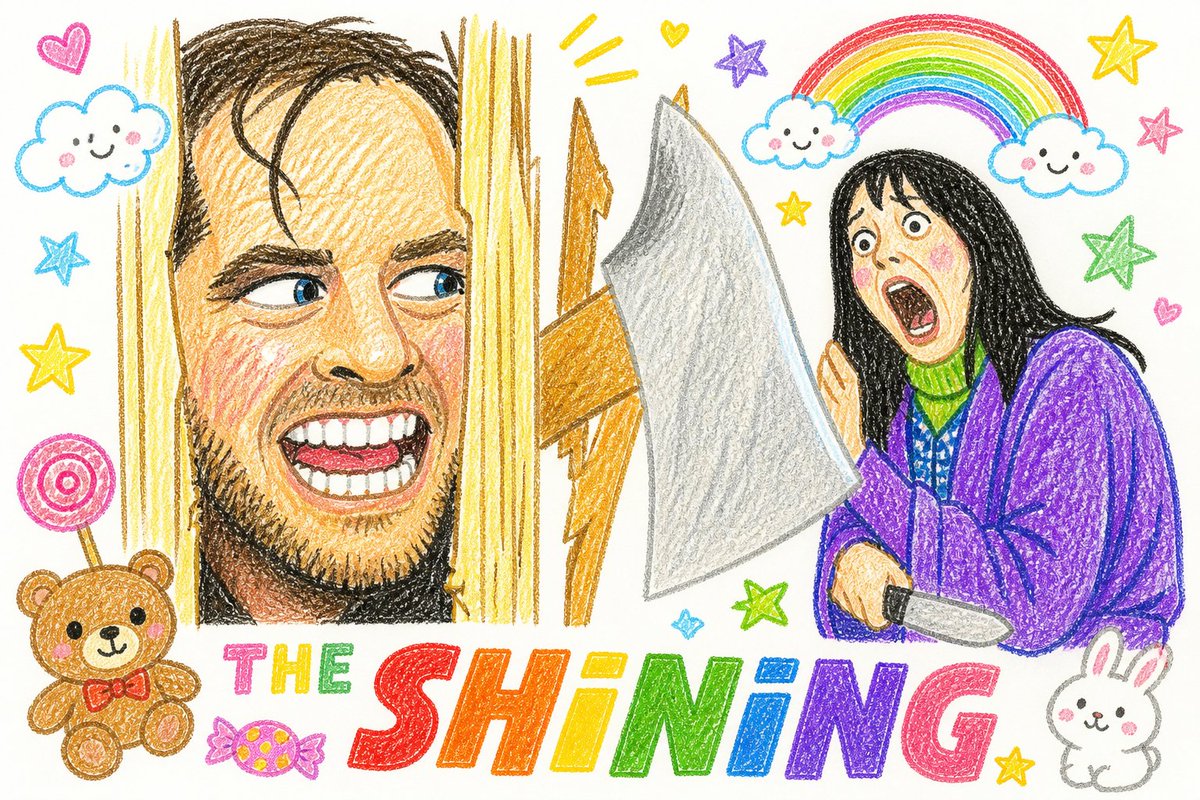 Shining Poster as Kids Crayon Art