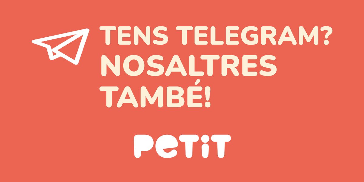 PetitTerrassa's tweet image. Teniu #Telegram? Seguiu el canal del Petit #Terrassa en aquesta xarxa i sigueu els primers en saber tot el que us cal per viure la ciutat #enfamilia!

✅ Ens trobem a t.me/PetitTerrassa
