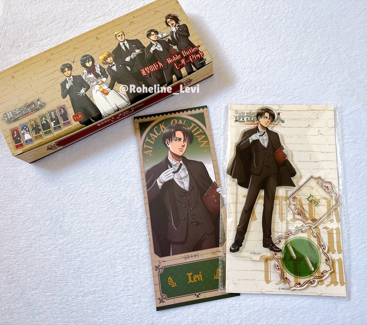 Roheline_Levi's tweet photo. 執事のリヴァイグッズ届いた💚
カッコいい〜😍
日本でも販売するってお知らせの前に代行サイトで頼んでた😆
アクリルブロックとかも欲しかったから日本でも販売したら買いたい☺️ https://t.co/wylrqfRRNq