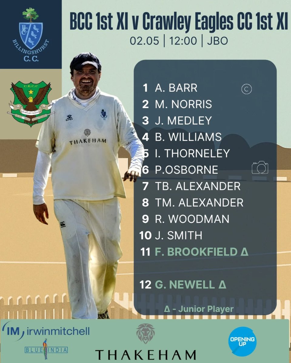 BillingshurstPC's tweet photo. Good luck to our @BillingshurstCC for this afternoon! https://t.co/8qaZBnbbD5