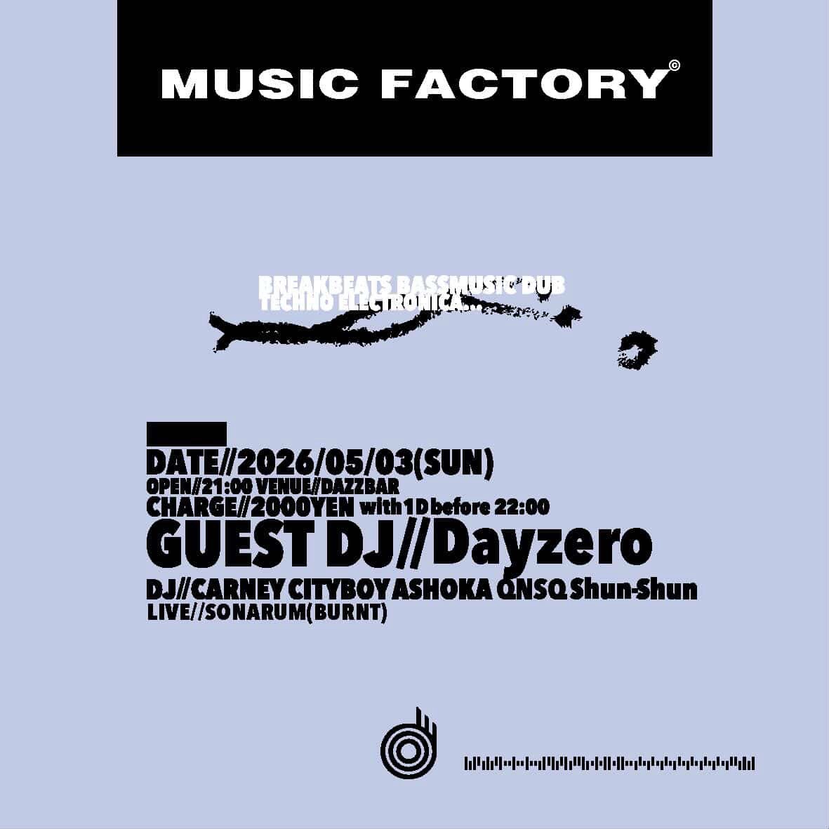 明日5/3はdazzbarでDJですゼヒっ！