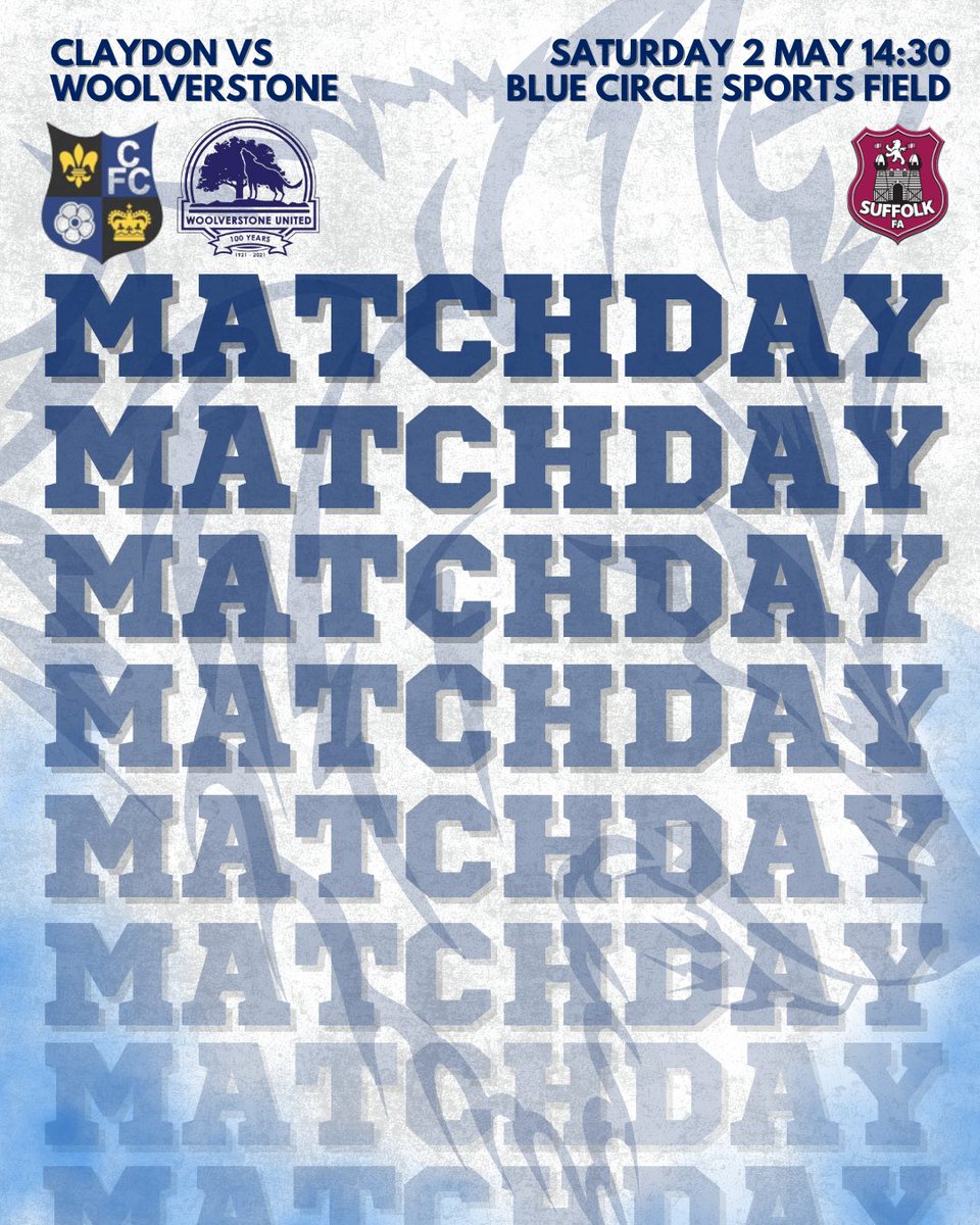 WoolverstoneFC's tweet photo. 🐺 | IT’S MATCHDAY

Our final league match of the 25/26 season sees us travel to Claydon.

🆚 | Claydon
🏆 | SIL Championship
📅 | Sat 2 May
⏰ | 14:30 KO
📍 | Blue Circle Sports Field, IP6 0JY

#UpTheWoolvy🐺 https://t.co/9o164lXQAG