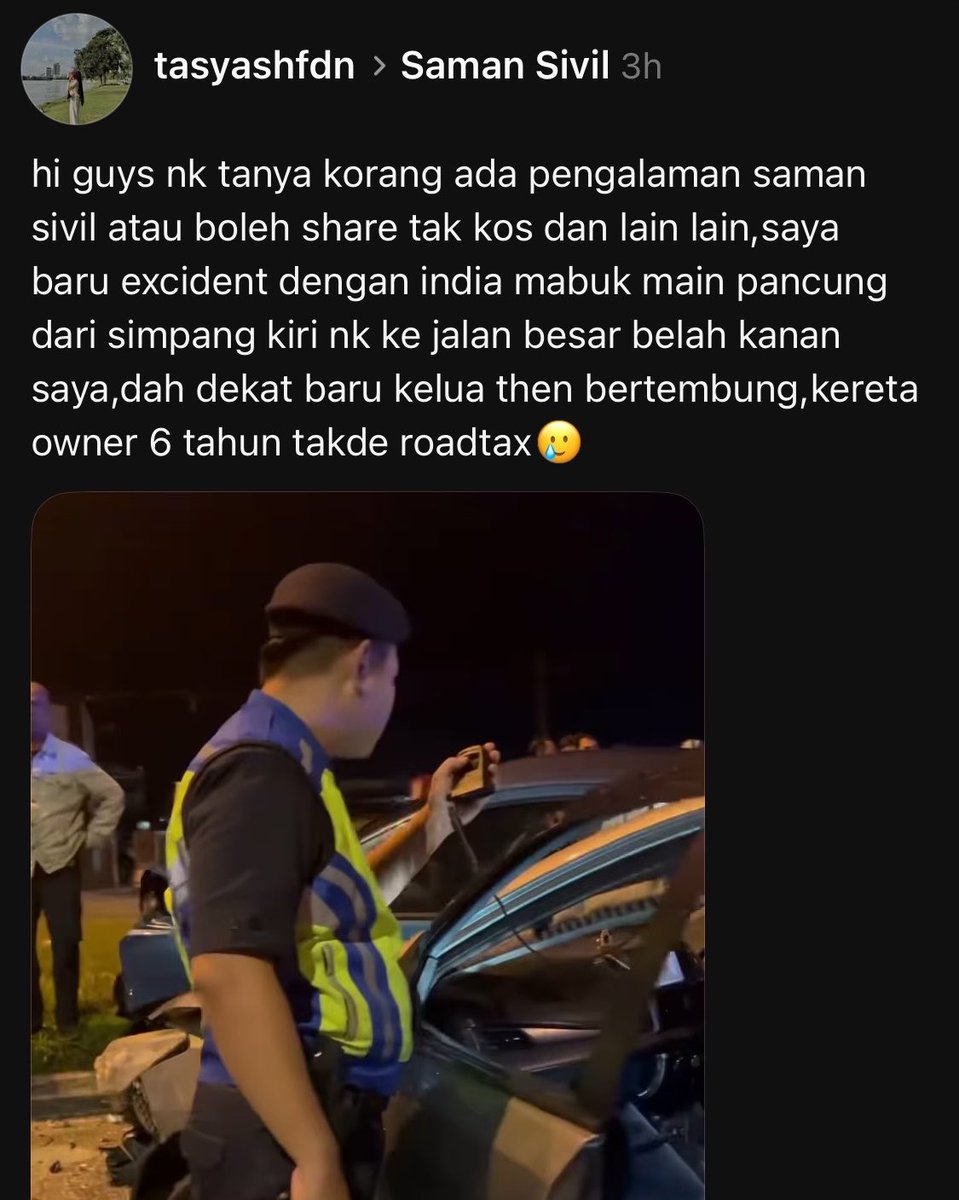 BendiTheBagak's tweet photo. PUAK NI MABUK LANGGAR KERETA LAGI WEH 😭😭

Hari2 mabuk langgar orang, suka betul buat masalah ya

Kredits 🎥 tasyashfdn on Threads

#PariahWatch https://t.co/BVO3LV4LGE