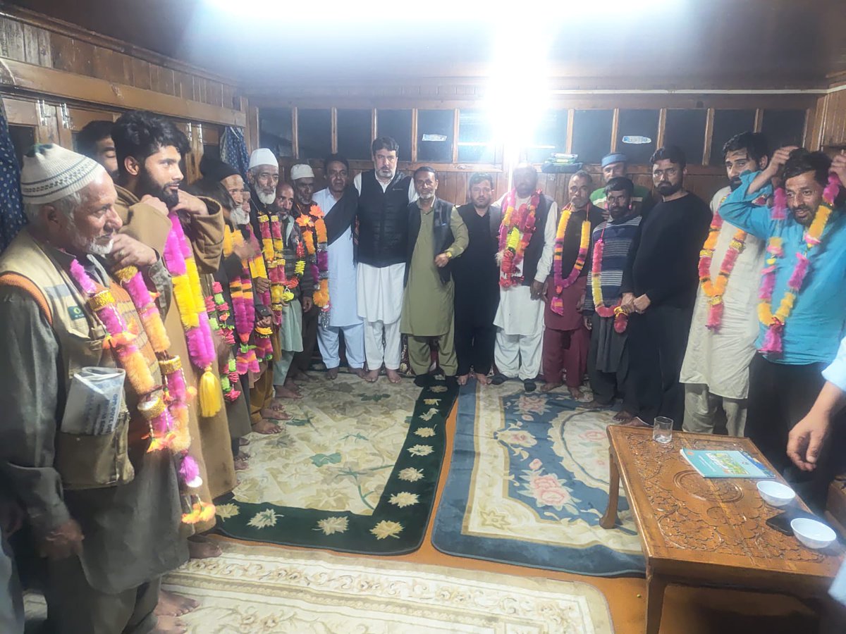 JKNC_'s tweet photo. A significant political gathering was held at Nachiyan, Karnah, where a large number of workers from BJP, PDP, and Apni Party joined under the dynamic leadership of Hon'ble MLA Javaid Mirchal. This mammoth joining reflects rising public trust, strong unity, and overwhelming support for development and visionary leadership across Karnah.