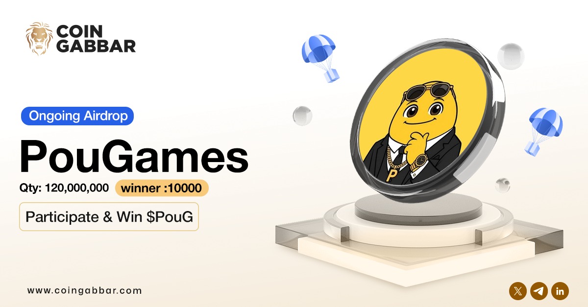 coin_gabbar_'s tweet image. Ongoing Airdrop Alert - PouGames $PouG

Details - 
• Winners: 10,000
• Airdrop Qty : 120,000,000 tokens

For More details - coingabbar.com/en/crypto-aird…

⚠️ Always DYOR before participating 

#CoinGabbar #CryptoAirdrop #PouGames #Airdrop #token