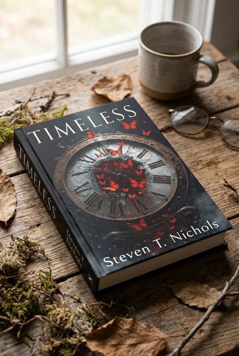 kamruloff102's tweet image. Time breaks. Butterflies rise. Meet the stunning cover of TIMELESS by Steven T. Nichols — where a shattered clock births crimson wings and forgotten stories. Dark, elegant, and impossible to forget. 🕰️🦋
#Timeless #BookCover #MustRead #FantasyReads
