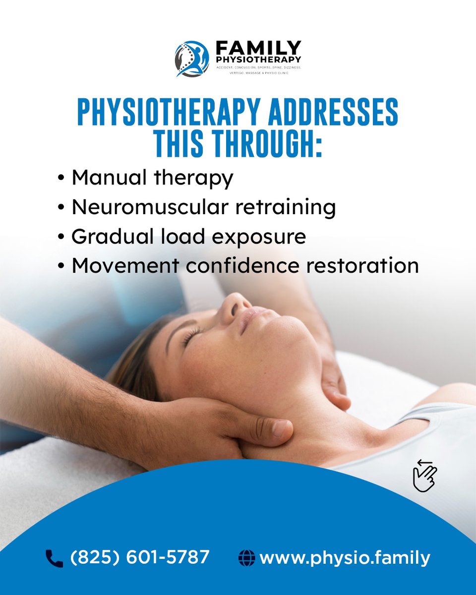 FamilyPhysio_'s tweet image. Whiplash pain still lingering weeks later? It’s not “just soreness.”
Whiplash can affect neck mechanics, muscle control, and balance. Physiotherapy uses hands-on care, retraining, and graded movement to reduce pain. 
#Whiplash #Physiotherapy #NeckPain #Injury #Recovery #health