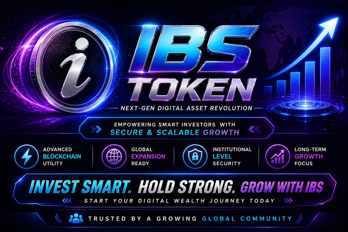 ibs_token's tweet photo. 🚀 IBS TOKEN is the future of digital assets

💎 Invest Smart
📈 Hold Strong
🌍 Grow Globally
The next wave of wealth creation starts here.
#IBSToken #Crypto #Blockchain #Web3 #InvestSmart https://t.co/qd6S4zULhu