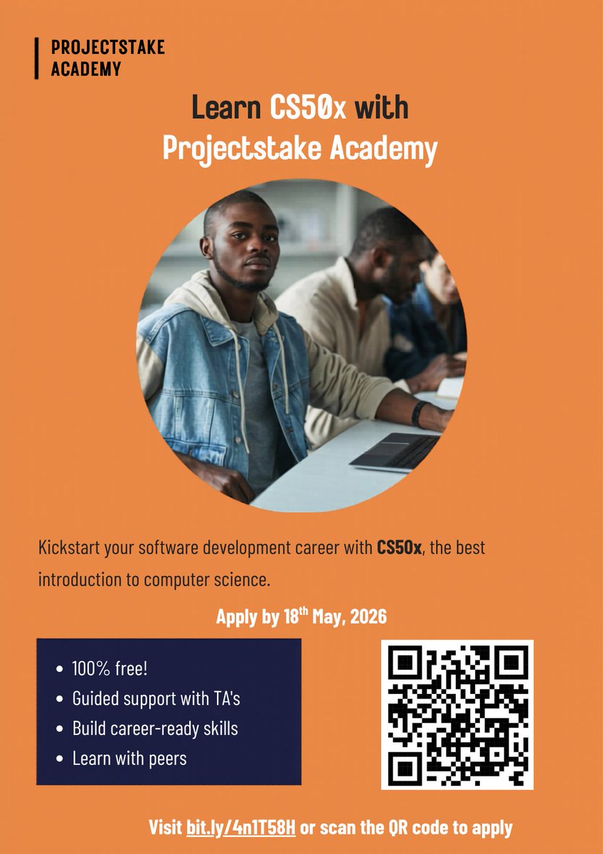 stake_academy's tweet photo. Harvard’s CS50x - the course that’s launched thousands into tech. Your turn starts May 18.
Plus, you get double certified. Its free!
Sign up: https://t.co/kHs9dgi5Od https://t.co/lTzG9Hjeux