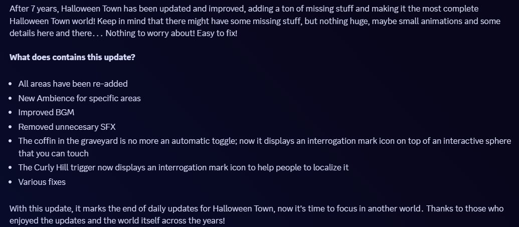 VrchatKHMap's tweet photo. Last major Halloween Town update!

#VRCHAT #KingdomHearts #HalloweenTown #KH1 https://t.co/ZfXlbrRx8c